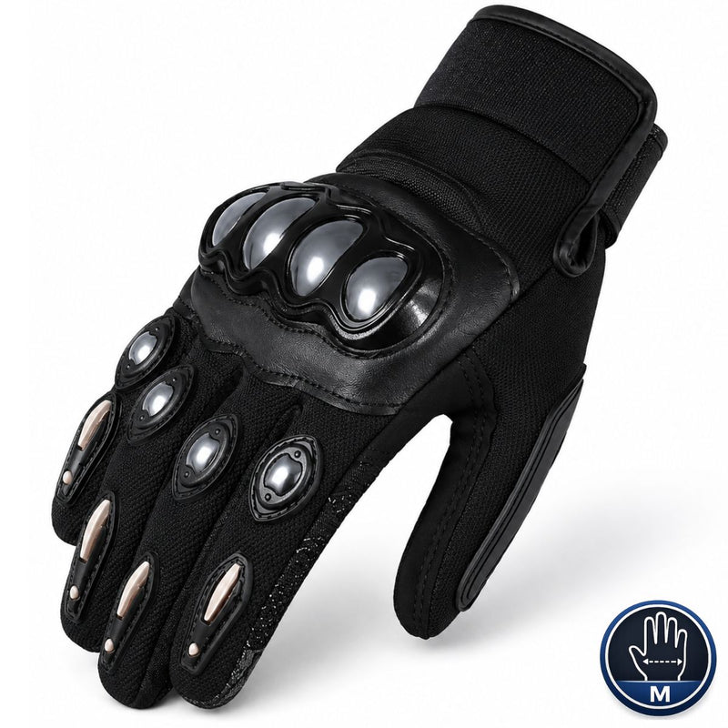 Guantes de Moto con Carcasa de Aleación Anticaídas Antideslizantes Compatibles para Usar con Pantalla Táctil Resistentes al Desgaste. Color Negro Talla M