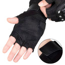 Guantes para Moto y Ciclismo de Medio Dedo con Carcasa PE Anticaídas. Antideslizantes y Transpirables. Resistentes al Desgaste. Color Negro.
