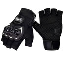 Guantes para Moto y Ciclismo de Medio Dedo con Carcasa PE Anticaídas. Antideslizantes y Transpirables. Resistentes al Desgaste. Color Negro.