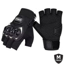 Guantes para Moto y Ciclismo Medio Dedo con Carcasa PE Anticaídas Antideslizantes Transpirables Resistentes al Desgaste. Color Negro. Talla M