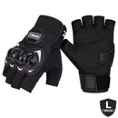 Guantes para Moto y Ciclismo Medio Dedo con Carcasa PE Anticaídas Antideslizantes Transpirables Resistentes al Desgaste. Color Negro. Talla L