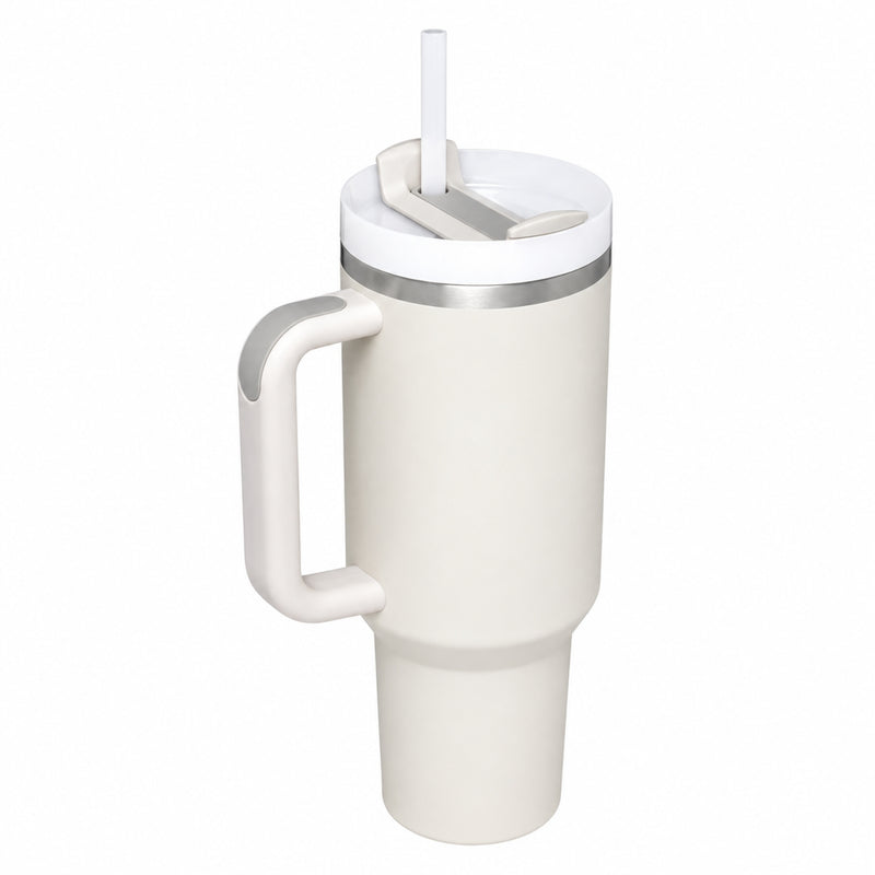 Botella de agua termo de 40oz. Vaso térmico de acero inoxidable. Color Beige.
