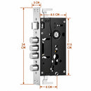 Cerradura De Seguridad Embutida Para Puertas Metálicas 20cm x 6.5cm. Con Cilindro De Acero Inoxidable. Incluye 7 Llaves. Apertura Izquierda Hacia Adentro