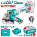 Flexible esmeriladora Inalámbrica 4 1/2” 1200W Motor sin escobillas.  Incluye batería y cargador. Esmeril angular.