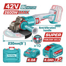Flexible Esmeriladora Inalámbrica 20V 2600W Disco 9” Eje 5/8”. Motor sin escobillas. Incluye Discos, Batería, Cargador Y Estuche. Esmeril Angular.