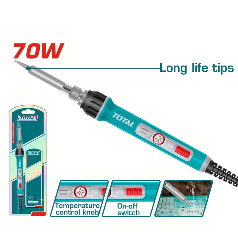 Soldador Cautín De Estaño Eléctrico. 70 W. Precalentado de 1 A 2 Min. Voltaje: 110-120 / 60 Hz.