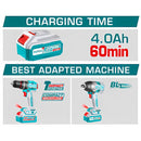 Batería 20V 4.0Ah y Cargador Rápido 21V 4A. Se venden 2 baterias y 1 cargador. TOTAL