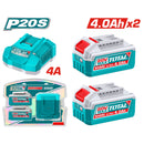 Batería 20V 4.0Ah y Cargador Rápido 21V 4A. Se venden 2 baterias y 1 cargador. TOTAL