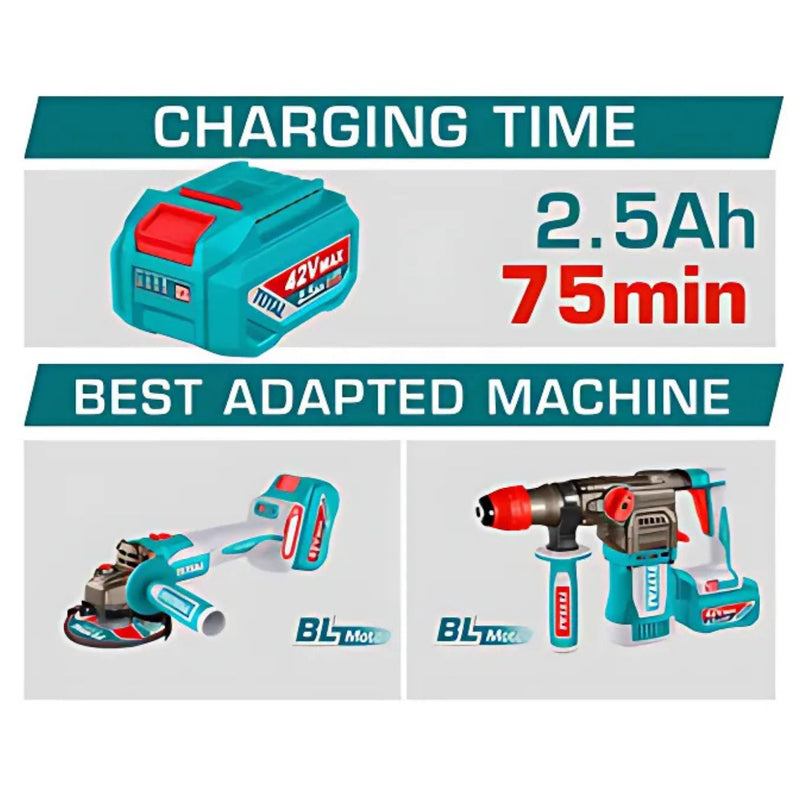 Batería 42V 2.5Ah y Cargador Rápido 42V 2A. Se venden 2 baterías y 1 cargador. TOTAL