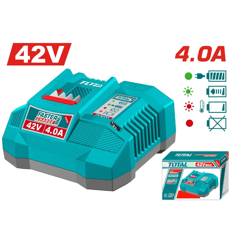 Cargador Rápido TOTAL 42V 4A para Baterías Total de 42V