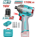 Llave de impacto drill 16V 1/4" 170Nm 2700rpm 3500bpm. Incluye batería y cargador.