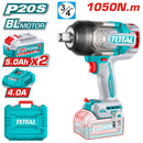 Llave Impacto 20V 3/4" Motor sin escobillas. Luz LED 1050Nm Incluye 2 baterias y cargador.