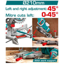 Ingleteadora Inalámbrica 20V 8-1/4" (210mm) x 25.4mm (1”) Incluye batería y cargador.