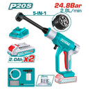 Hidrolavadora Inalámbrica 20V Portátil 24.8 Bar. Caudal 2.8L/Min. Incluye 2 baterías y cargador.