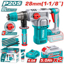 Taladro Rotomartillo 20V 930rpm. 4400 bpm. Perfora 28mm en concreto. Incluye batería ,cargador y accesorios.