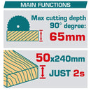 Sierra Circular 42V Disco 7-1/4'' (185mm) Motor sin Escobillas.  4800rpm Corte 45°-45 mm y 90°- 65 mm. Incluye Batería, cargador y accesorios.
