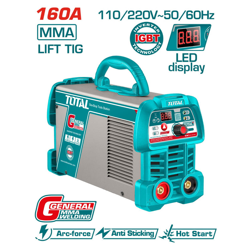 Máquina de Soldar Inverter 160A Modelo Medium duty 45% ciclo de trabajo. 110-120V-220-240V