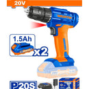 Taladro Drill Inalámbrico 20V. 35Nm. 1/32-3/8". Incluye: 2 Baterías Y 1 Cargador.