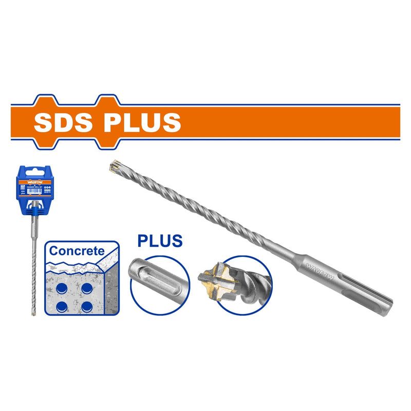 Brocas para Concreto SDS Plus  Punta Carburo TCT Doble Canal Cr-V Superficie Arenada.