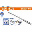 Broca para Concreto SDS Plus 5/16" x 8-1/4" Punta Carburo TCT Doble Canal Cr-V Superficie Arenada.