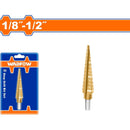 Broca Escalonada 1/8"-1/2". Diámetro De Vástago: 1/4". Pasos: 1/32".