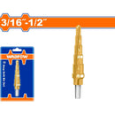 Broca Escalonada 3/16"-1/2". Diámetro De Vástago: 1/4". Pasos: 1/16".