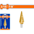 Broca Escalonada 3/16"-7/8". Diámetro De Vástago: 3/8". Pasos: 1/16".