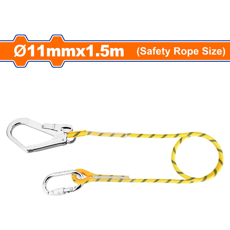 Cable de posicionamiento tipo cuerda nylon 1.80m con ganchos de cierre automático. Línea de vida.