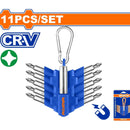 Puntas De Destornillador. CR-V Tipo: Ph2x10. Phillips. Punta Magnética. Incluye Un Soporte. Juego 11 Piezas.