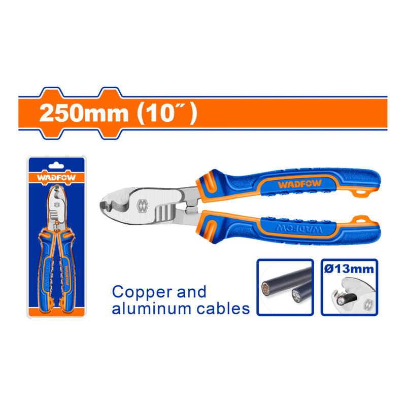 Cortador de Cable de 10" Pulido y antióxido. Pinza Pelacable.  Corte 13mm