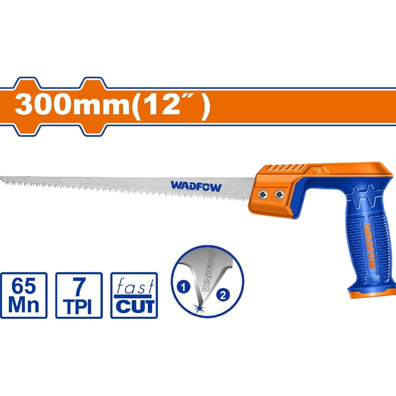 Sierra De Compas De 12"/300Mm 65Mn 7TPI, Con Dientes Rectificados De Precisión.