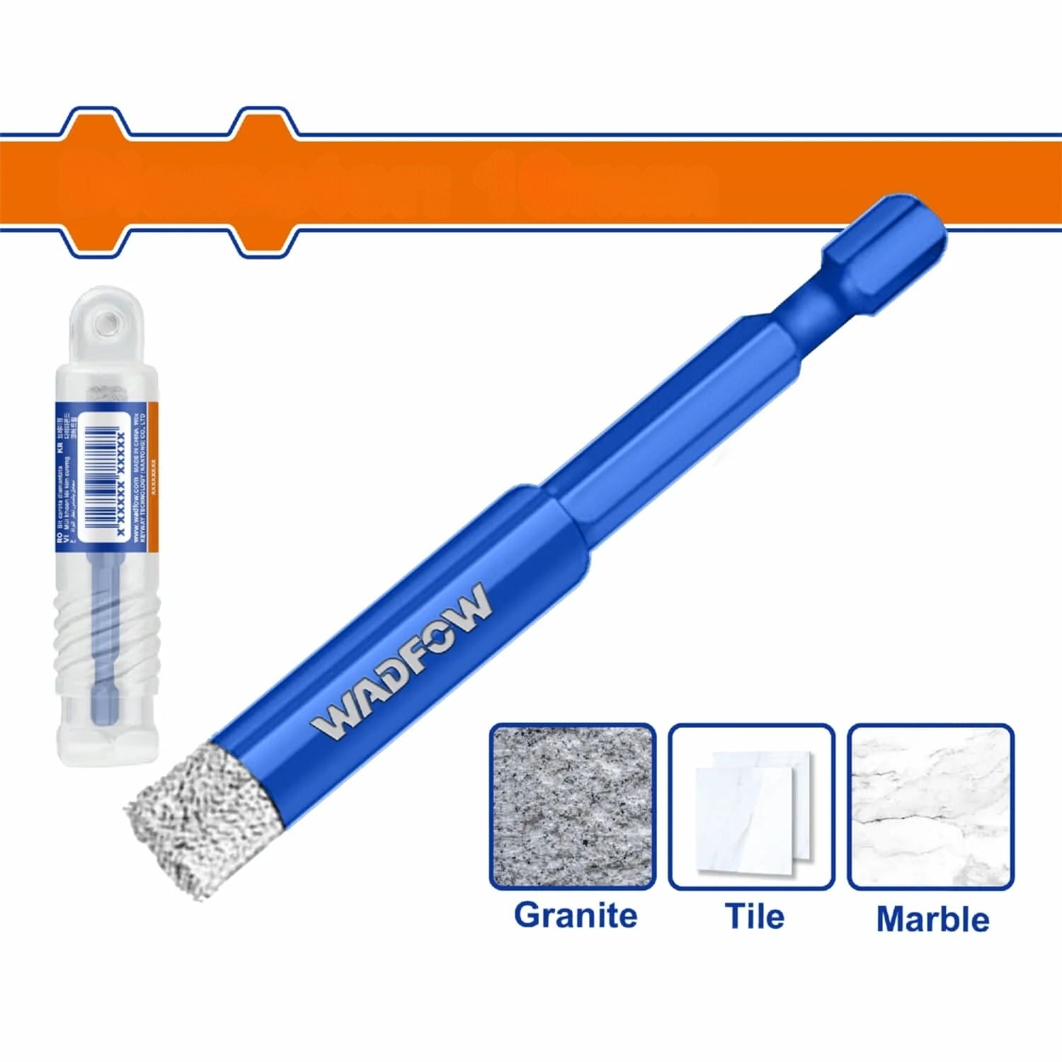 Brocas Diamantadas Hexagonales con Vástago 1/4" Ideales para Azulejo, Cerámica, Granito, Mármol y Piedra