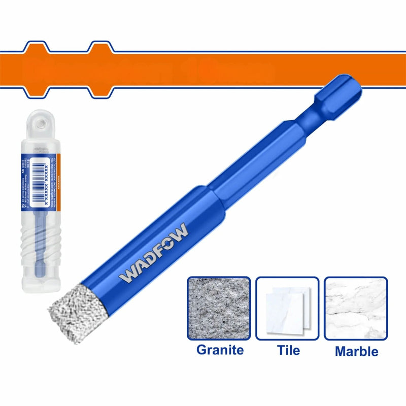 Brocas Diamantadas Hexagonales con Vástago 1/4" Ideales para Azulejo, Cerámica, Granito, Mármol y Piedra