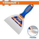 Espátula de 6” flexible pulido fino con tratamiento térmico. Con mango de plástico.