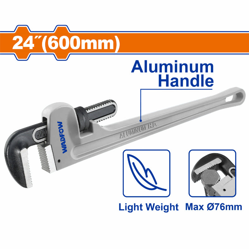 Llave de tubo forjada con mango de aluminio 600mm (24")  Diámetro 76mm Remache sólido Forjado