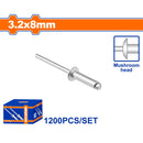 Remaches ciegos. Superficie Anodizado y Galvanizado. Cúpula. Set de 1200 piezas.