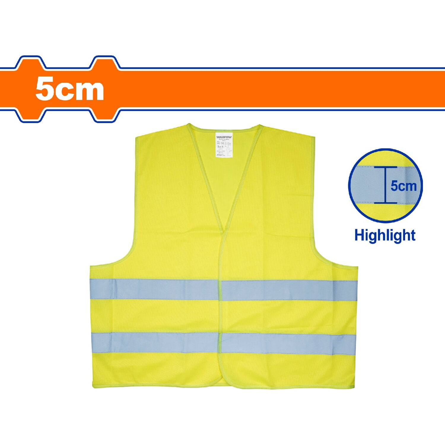 Chaleco Reflectivo De Seguridad Amarillo. Ancho De La Tira:5Cm. Poliéster. Talla XL.