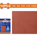 Papeles De Lija Granos P60 P80 P120 P150 P320 Adecuado Para Lijar Madera. Set 10 Pzas. 230X280mm.