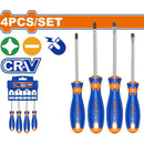 Destornilladores Punta Plana (SL5.5,SL6.5) Y Punta Estrella(PH1,PH2). CR-V. Magnético. (Set 4 Pzs)
