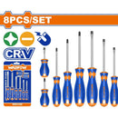 Destornilladores Punta Plana (SL) Y Punta Estrella (PH).CR-V. Magnético. Mango Redondo(Set De 8)