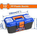 Caja De Herramientas 13" De Plástico. Carga Máx. 7Kg. 13"X6.5"X5.5" Mango De Alta Resistencia.