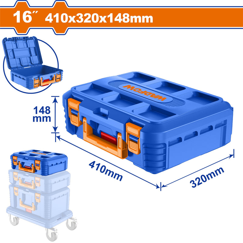 Caja de Herramientas Apilable 16" 410 *320*148 mm Carga máx: 15Kg. Fácil organización.