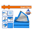 Lonas de Polietileno Azul Impermeable. Ojales De Aluminio Cada 100cm, 150g/m2