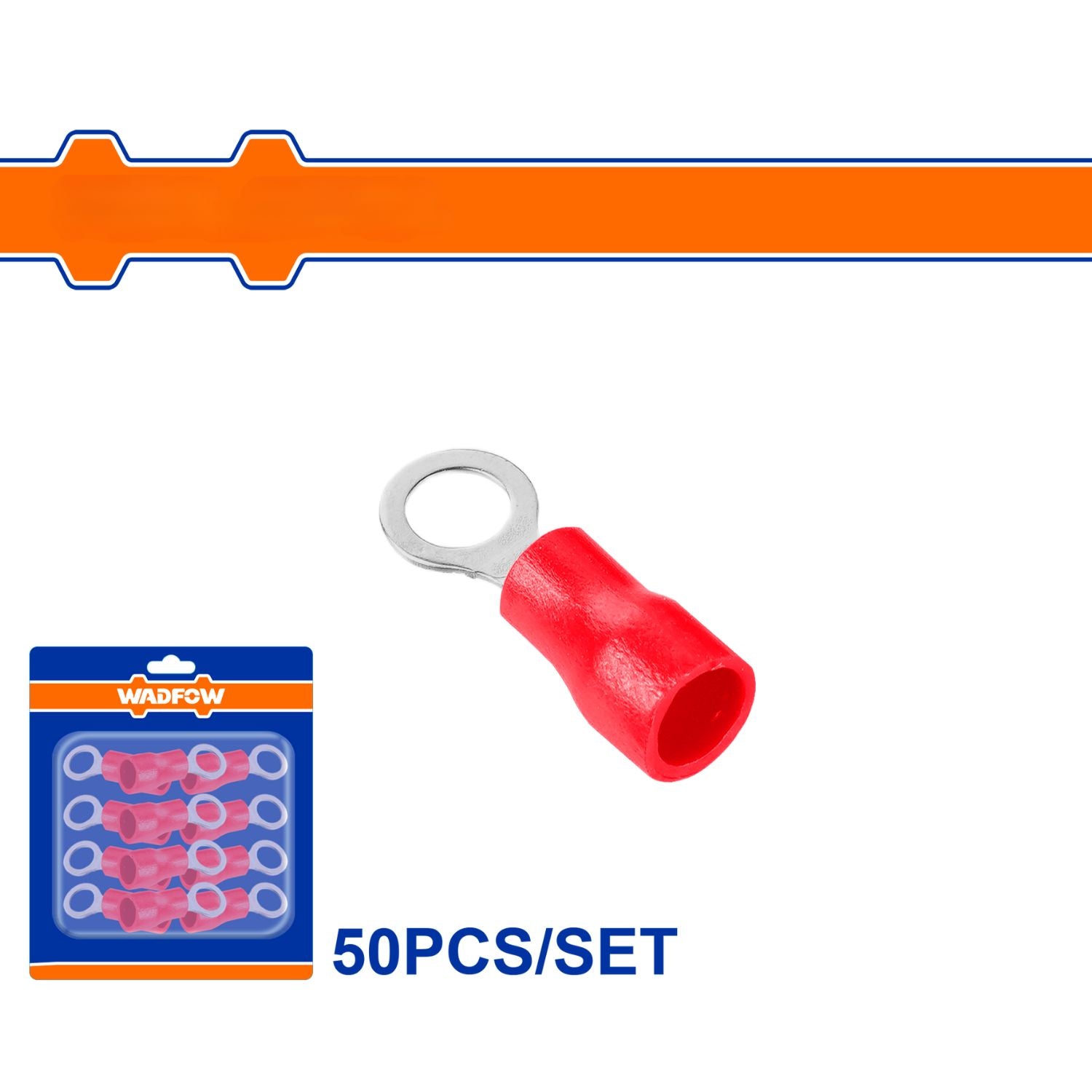 Terminales conectores para cables eléctricos. Set 50 pzas Color Rojo Crimpado eléctrico.
