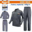 Uniforme de Trabajo Talla M 65% Poliéster 35% Algodón 155g con Chaqueta y Pantalón Bolsillos y Cierre con Zipper. SET