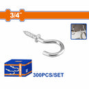 Tornillos Gancho Garfio 3/4" Acero al carbono Galvanizado 300 pzas