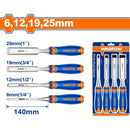 Cinceles De Madera 6,12,19 Y 25Mm. Mango Ergonómico. Acero Al Carbono. Long. 140Mm. (4Pzs. Set)