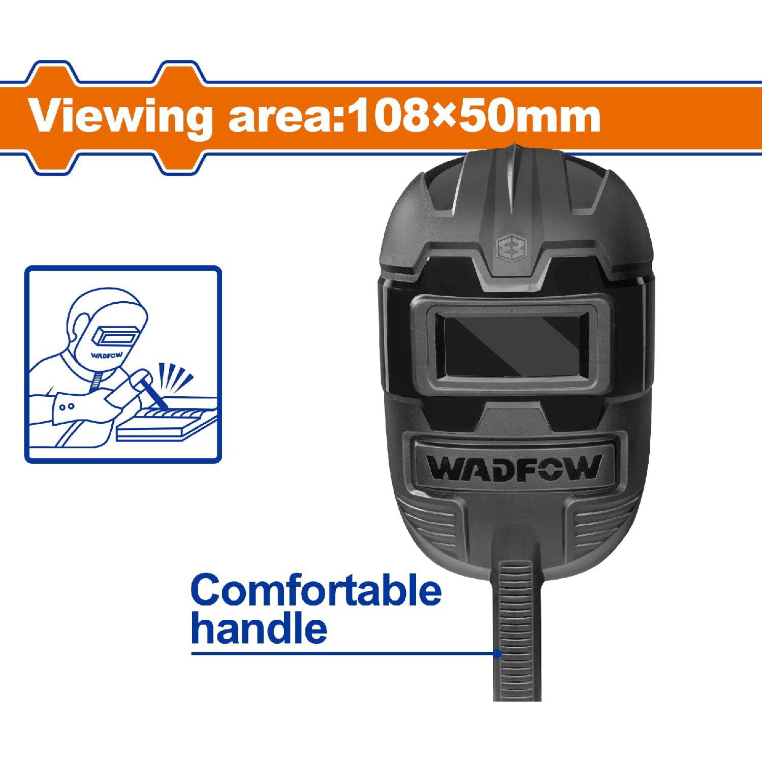 Máscara De Soldadura. Area De Visión 108X50mm. Mango Cómodo Para Soldar