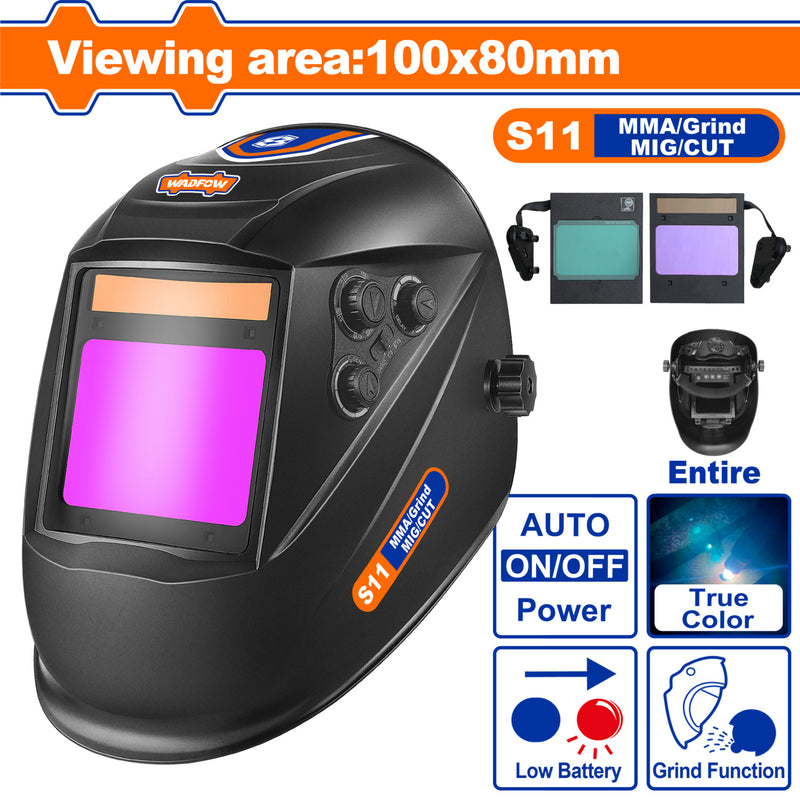 Máscara de soldar. Area de visión 100×80mm. Oscurecimiento automático. UV/IR DIN16. para soldadura