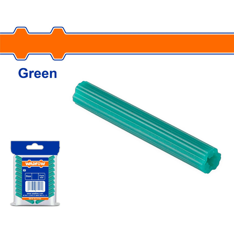 Tacos de Anclaje Plástico extruido Color: Verde. Se vende en Set.